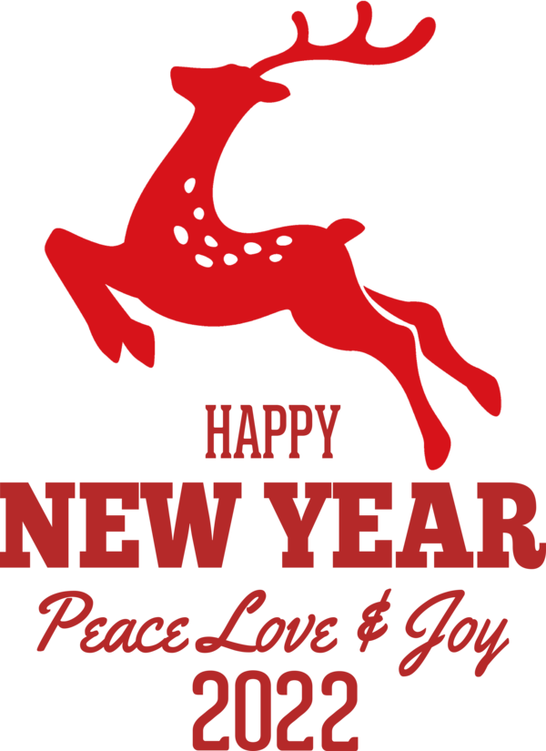 Transparent New Year Reindeer Deer Logo for Happy New Year 2022 for New Year