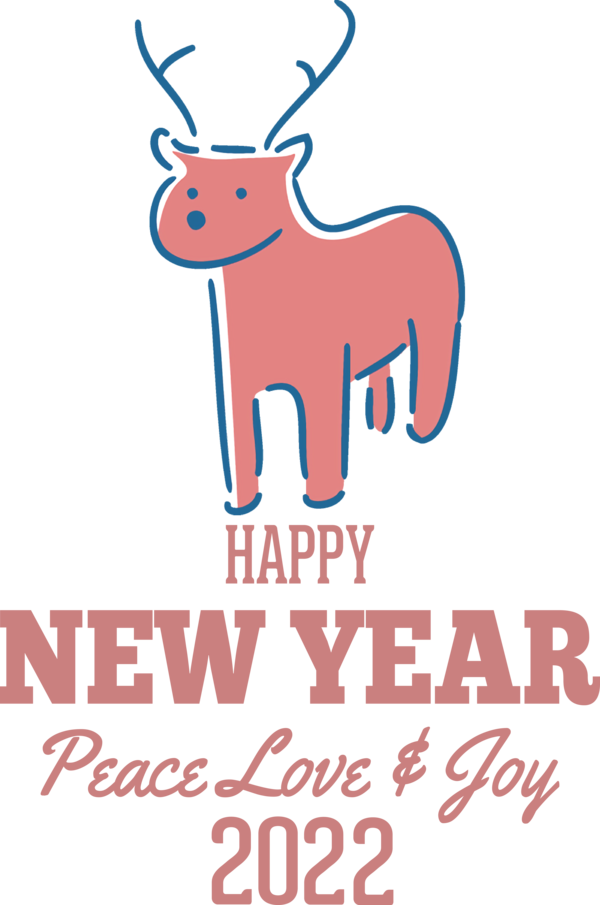 Transparent New Year Reindeer Logo Animal figurine for Happy New Year 2022 for New Year