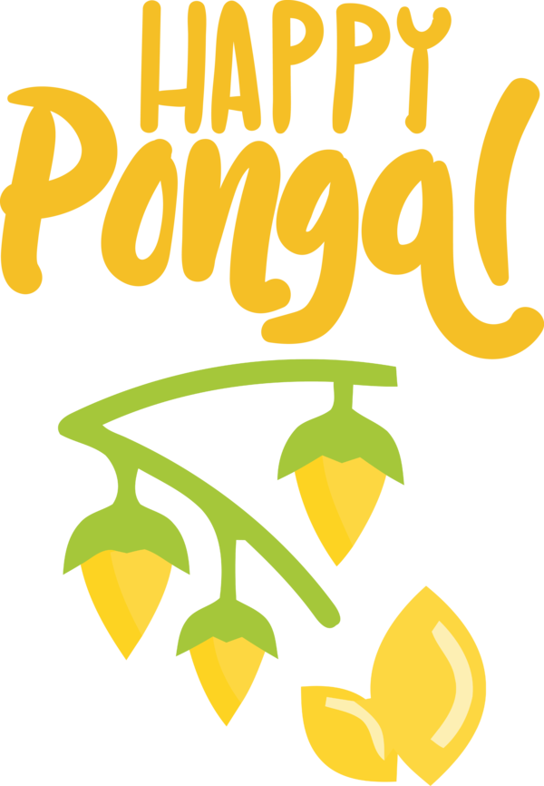 Transparent Pongal Logo Leaf Design for Thai Pongal for Pongal