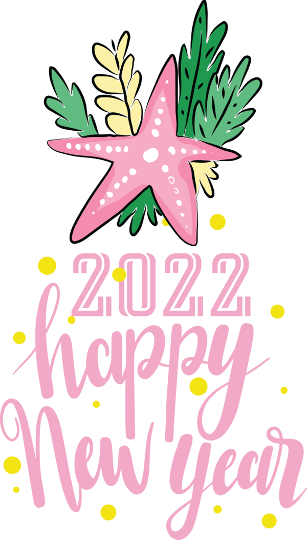 Transparent New Year Design Leaf Floral design for Happy New Year 2022 for New Year
