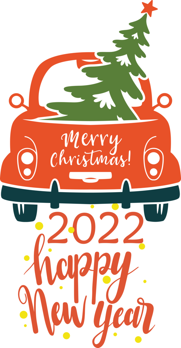 Transparent New Year Christmas Day Car Santa Claus for Happy New Year 2022 for New Year