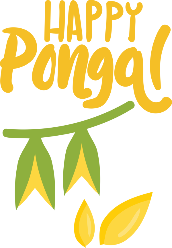Transparent Pongal Flower Plant stem Logo for Thai Pongal for Pongal
