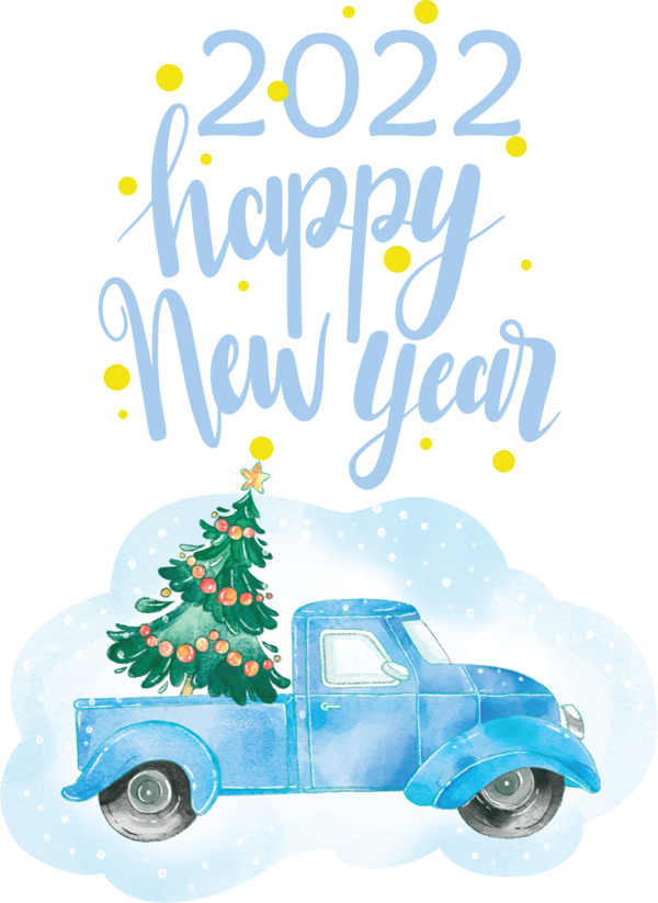 Transparent New Year Car Model car Transport for Happy New Year 2022 for New Year