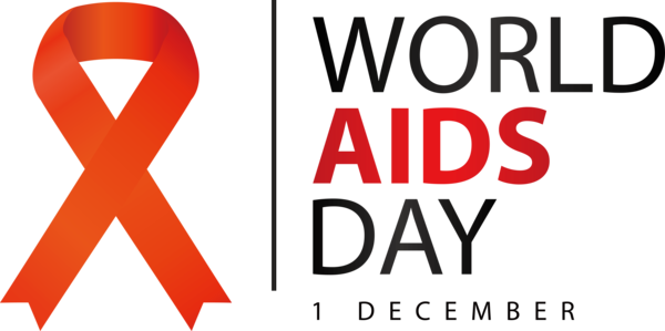Transparent World Aids Day Design Logo Font for Aids Day for World Aids Day