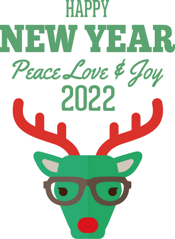 Transparent New Year Reindeer Human Cartoon for Happy New Year 2022 for New Year