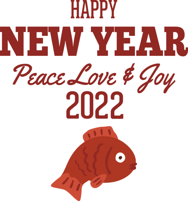 Transparent New Year Snout Fish Red for Happy New Year 2022 for New Year