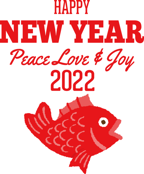 Transparent New Year Line Red Beak for Happy New Year 2022 for New Year
