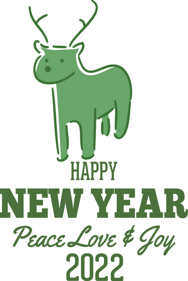 Transparent New Year Reindeer Deer Abbey Machinery for Happy New Year 2022 for New Year