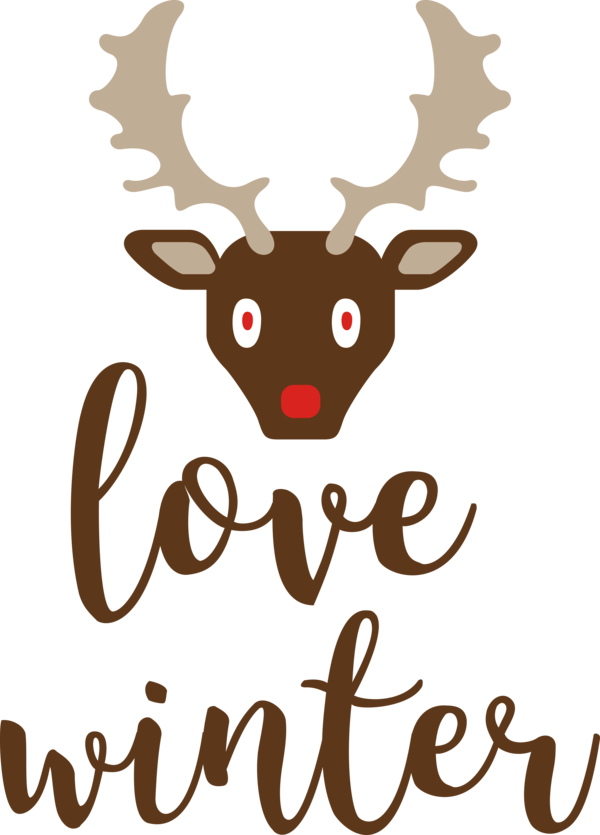 Transparent christmas Reindeer Deer Design for Hello Winter for Christmas