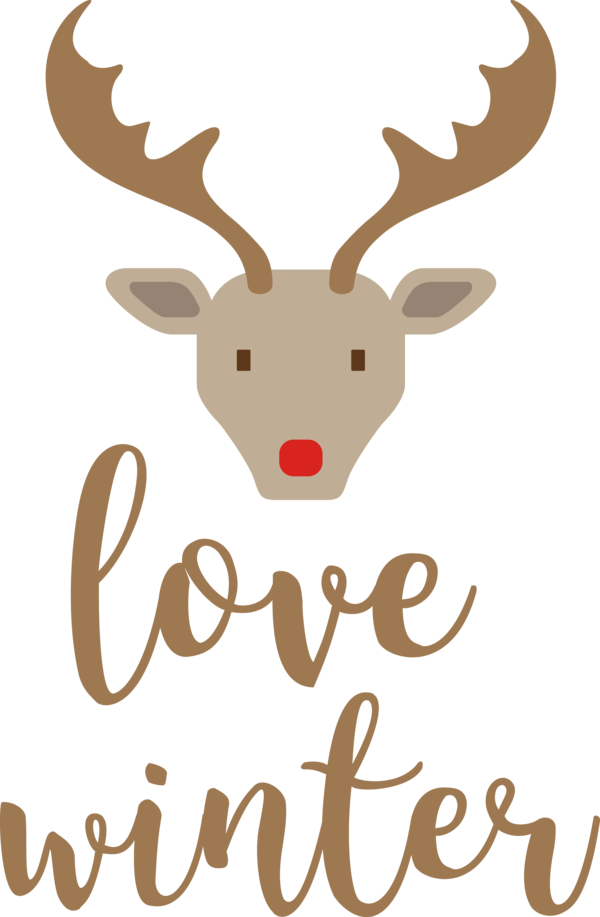 Transparent christmas Reindeer Deer Design for Hello Winter for Christmas