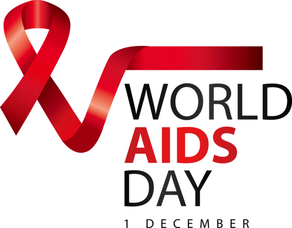 Transparent World Aids Day Logo Font Design for Aids Day for World Aids Day