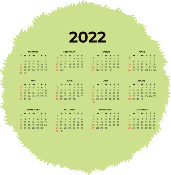Transparent New Year Calendar System Calendar year Month for Printable 2022 Calendar for New Year