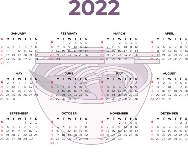 Transparent New Year Design Line Calendar System for Printable 2022 Calendar for New Year
