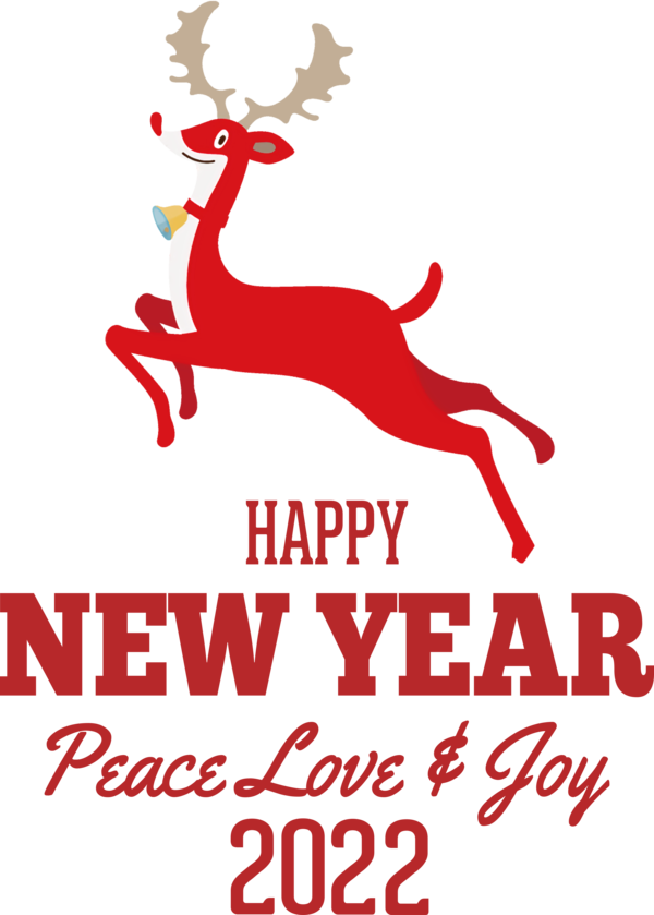Transparent New Year Reindeer Deer Christmas decoration for Happy New Year 2022 for New Year