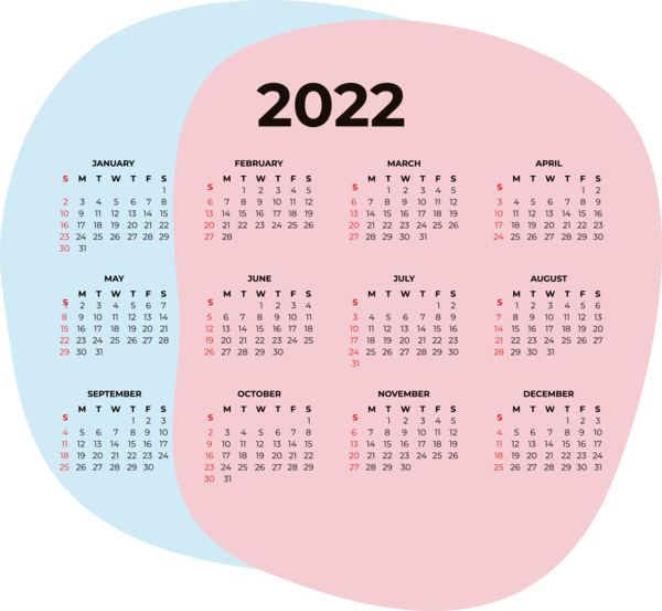Transparent New Year Design Calendar System for Printable 2022 Calendar for New Year