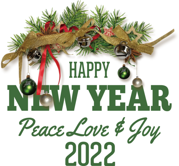 Transparent New Year Bauble Christmas Day Font for Happy New Year 2022 for New Year