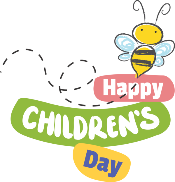 Transparent International Children's Day Insects Logo Cartoon for Children's Day for International Childrens Day