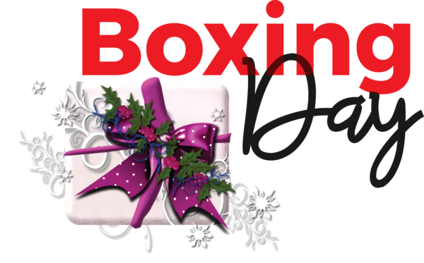 Transparent Boxing Day Birthday Floral design Christmas Day for Happy Boxing Day for Boxing Day