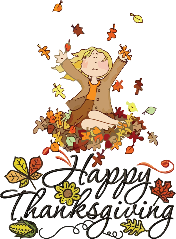 Transparent Thanksgiving Autumn Cartoon Leaf for Happy Thanksgiving for Thanksgiving