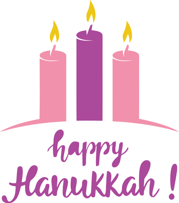 Transparent Hanukkah Logo Candle Pink M for Happy Hanukkah for Hanukkah