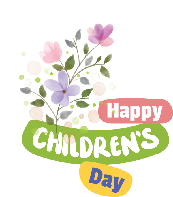 Transparent International Children's Day Watercolor painting Painting Flower for Children's Day for International Childrens Day
