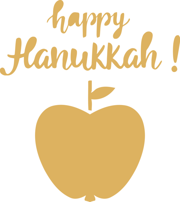Transparent Hanukkah Line Yellow Heart for Happy Hanukkah for Hanukkah