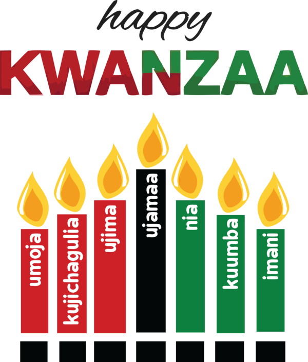 Transparent Kwanzaa Logo Line Signage for Happy Kwanzaa for Kwanzaa