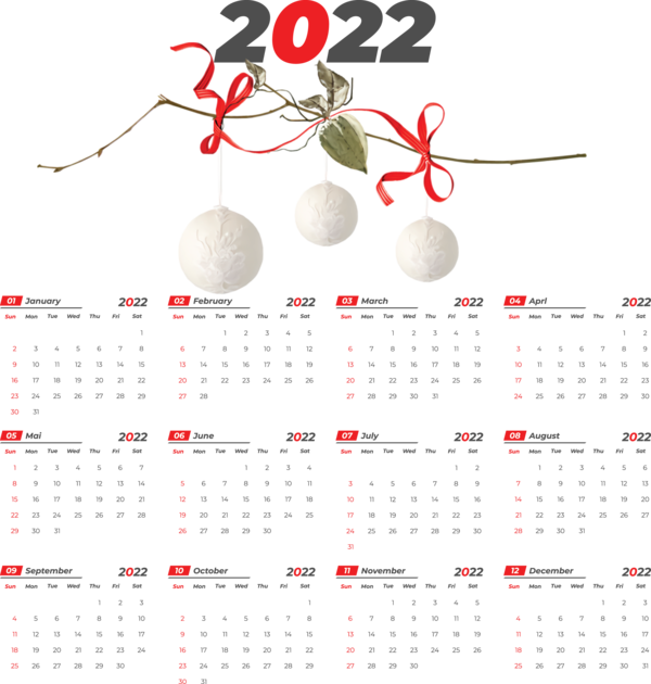 Transparent New Year Line Design Calendar System for Printable 2022 Calendar for New Year