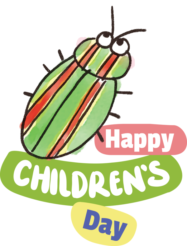 Transparent International Children's Day Insects Logo Line for Children's Day for International Childrens Day