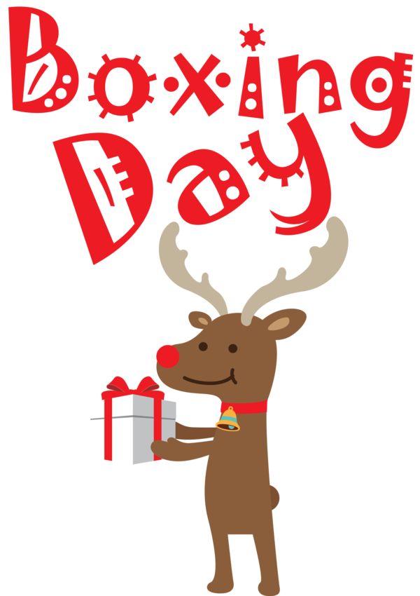 Transparent Boxing Day Reindeer Deer Jokerman for Happy Boxing Day for Boxing Day