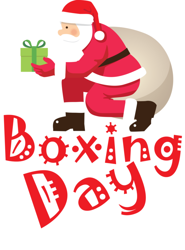 Transparent Boxing Day Christmas Day Santa Claus Christmas decoration for Happy Boxing Day for Boxing Day