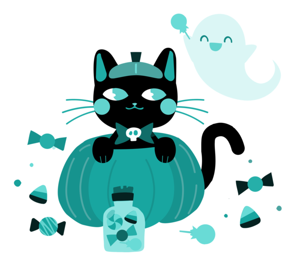 Transparent Halloween Cat Triangle Number for Halloween Party for Halloween