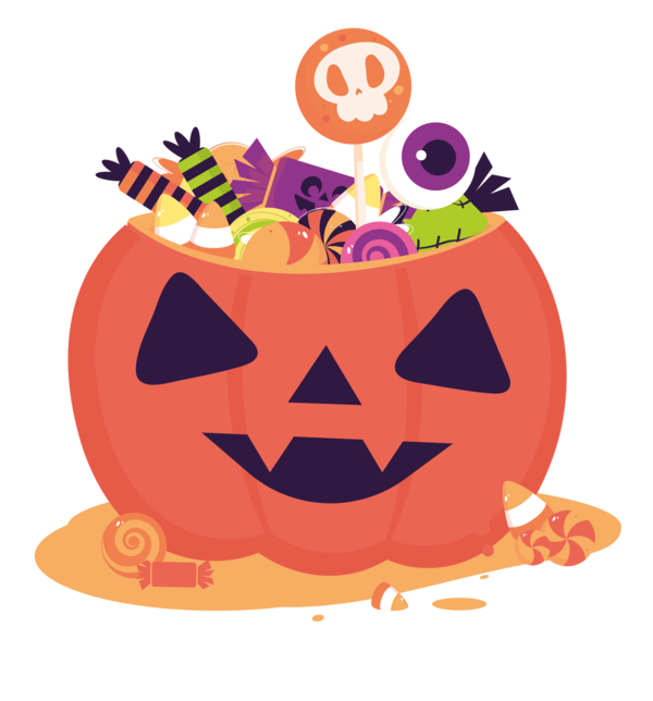 Transparent Halloween Jack-o'-lantern  Cartoon for Halloween Party for Halloween
