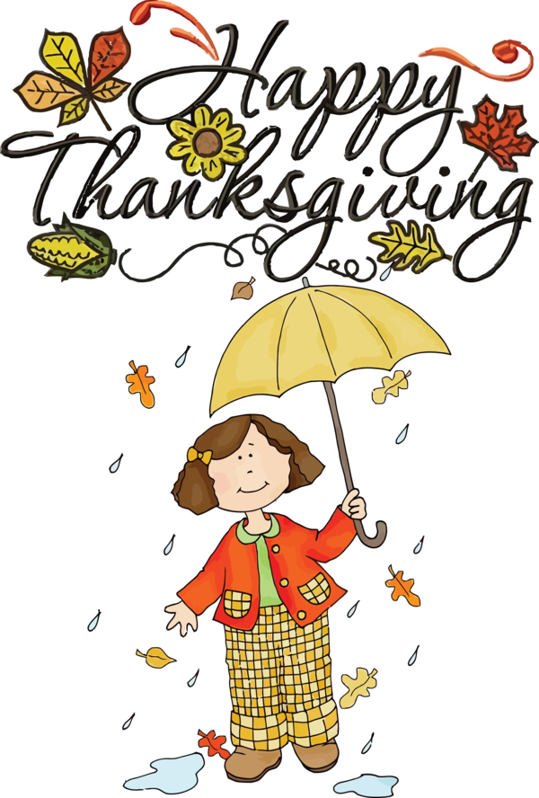 Transparent Thanksgiving Design Flower Cartoon for Happy Thanksgiving for Thanksgiving