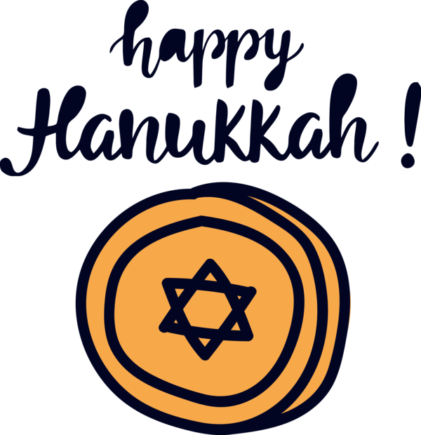 Transparent Hanukkah Logo Line Yellow for Happy Hanukkah for Hanukkah
