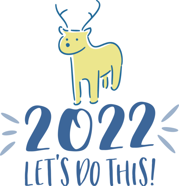 Transparent New Year Reindeer Logo Cartoon for Happy New Year 2022 for New Year