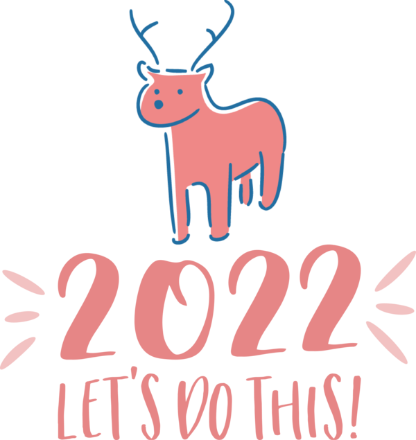 Transparent New Year Reindeer Design Logo for Happy New Year 2022 for New Year