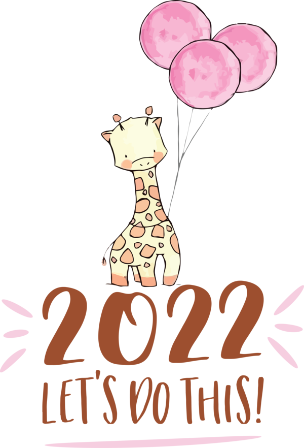 Transparent New Year Giraffe LON:0JJW Cartoon for Happy New Year 2022 for New Year