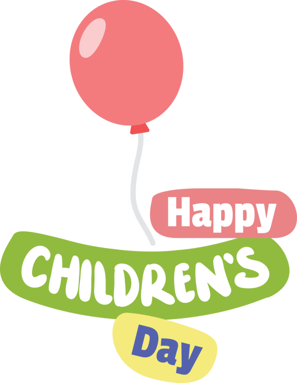 Transparent International Children's Day Logo Balloon Design for Children's Day for International Childrens Day