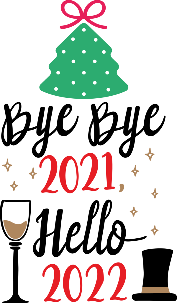 Transparent New Year Christmas Tree Christmas Day Design for Happy New Year 2022 for New Year