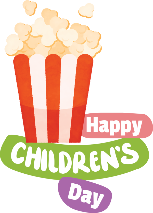 Transparent International Children's Day Fast food Logo Popcorn for Children's Day for International Childrens Day