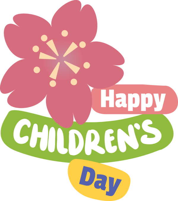 Transparent International Children's Day Flower Floral design Logo for Children's Day for International Childrens Day