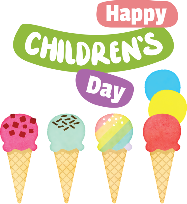 Transparent International Children's Day Battered ice cream Ice Cream Cone Ice Cream for Children's Day for International Childrens Day