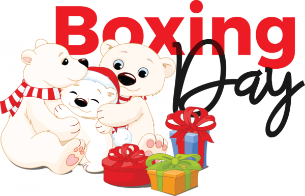 Transparent Boxing Day Bears Polar bear American black bear for Happy Boxing Day for Boxing Day