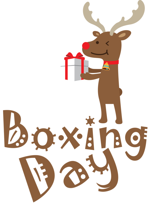 Transparent Boxing Day Reindeer Deer Logo for Happy Boxing Day for Boxing Day