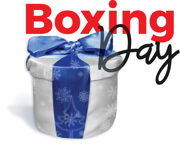 Transparent Boxing Day Gift wrapping Cobalt blue Ribbon for Happy Boxing Day for Boxing Day