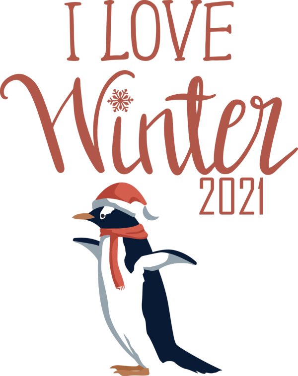 Transparent Christmas Penguins Birds Logo for Hello Winter for Christmas