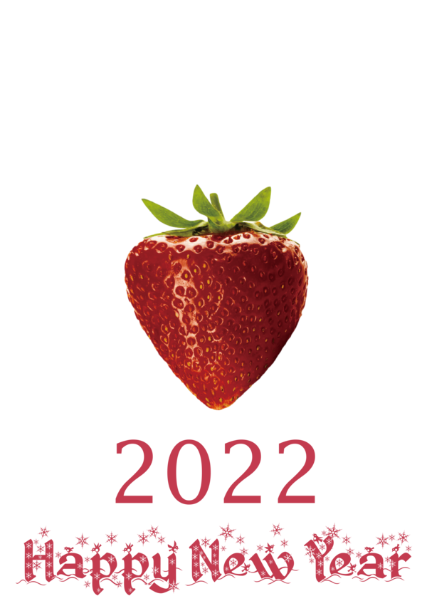 Transparent New Year Natural food Strawberry Superfood for Happy New Year 2022 for New Year