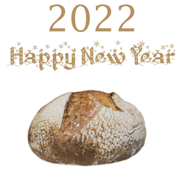 Transparent New Year Rye Bread Whole grain Bread for Happy New Year 2022 for New Year