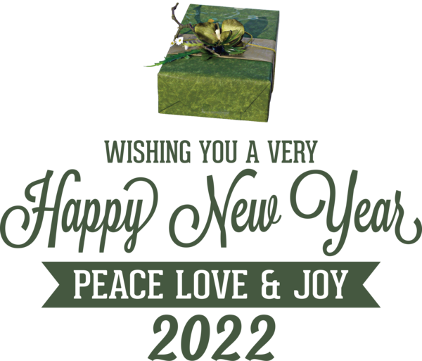 Transparent New Year Logo Font Green for Happy New Year 2022 for New Year